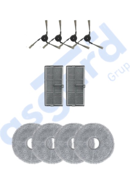 Dreame X40 MASTER-X40 ULTRA-L40 Ultra Uyumlu 4 Yan Fırça 2 Filtre 4 Mop