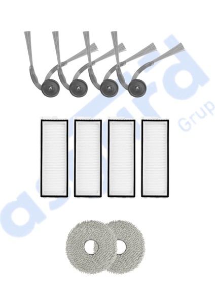 Roborock Q Revo L Uyumlu 4 Yan Fırça 4 Filtre 2 Mop
