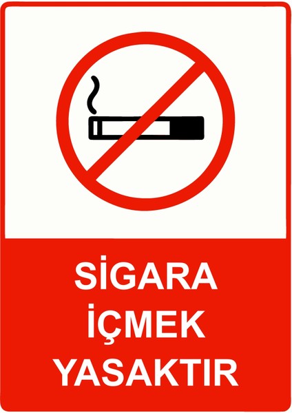Sigara Içmek Yasaktır Uyarı Levhası Etiket 25X35 cm