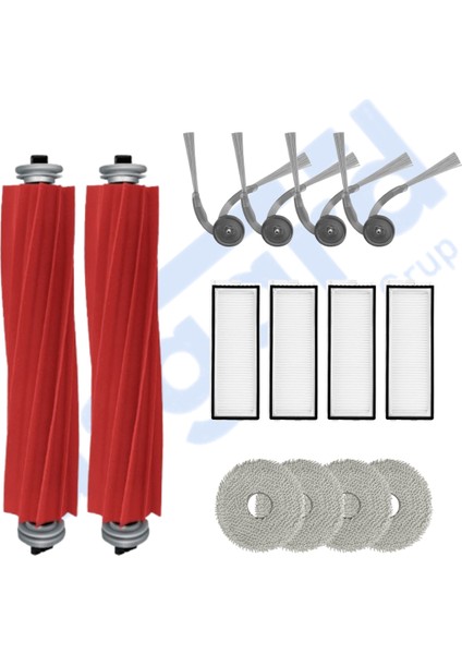 Roborock Q Revo L Uyumlu 2 Ana Fırça 4 Yan Fırça 4 Filtre 4 Mop