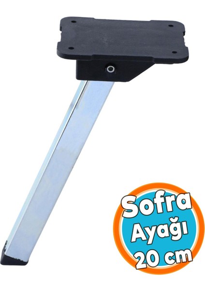 Metal Sofra Ayağı Plastik Siyah Taban Katlanır Yer Sofrası Sini Altı 20 cm