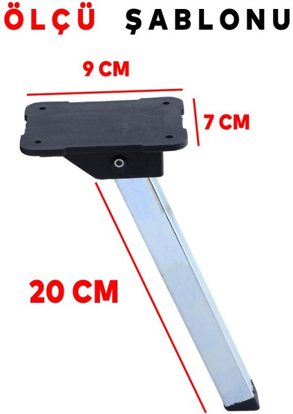 Metal Sofra Ayağı Plastik Siyah Taban Katlanır Yer Sofrası Sini Altı 20 cm (4 Adet)