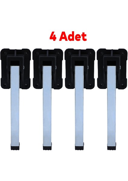 Metal Sofra Ayağı Plastik Siyah Taban Katlanır Yer Sofrası Sini Altı 20 cm (4 Adet)