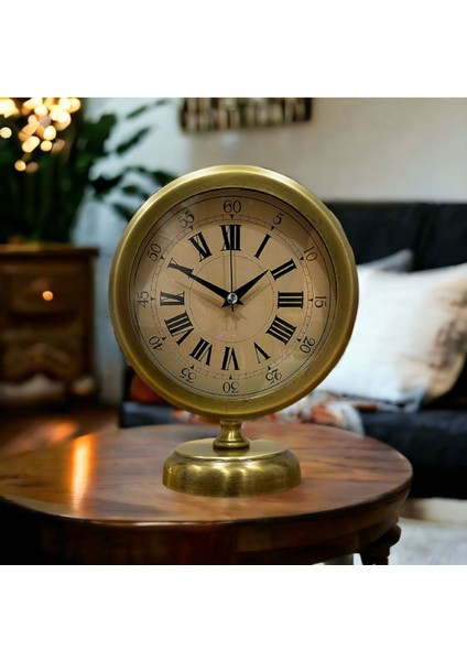 Şık Gold Metal Masa Saati, Ofis ve Salon Için 25X20 Cm, Zarif Tasarım fırsatları