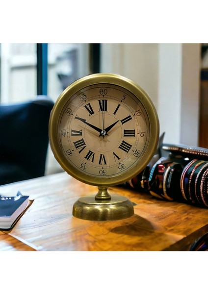 Şık Gold Metal Masa Saati, Ofis ve Salon Için 25X20 Cm, Zarif Tasarım indirimleri