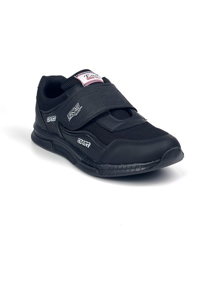 Kadın Siyah Bağcıksız Cırtlı Hafif Rahat Günlük Sneaker Spor Ayakkabı