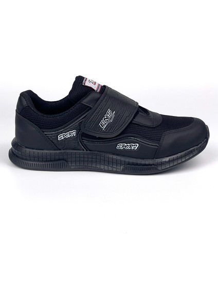 Kadın Siyah Bağcıksız Cırtlı Hafif Rahat Günlük Sneaker Spor Ayakkabı