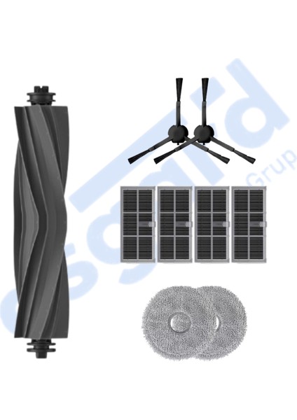 Dreame X30PRO-L10S Pro ULTRA-X30 Ultra Uyumlu 1 Ana Fırça 2 Yan Fırça 4 Filtre 2 Mop