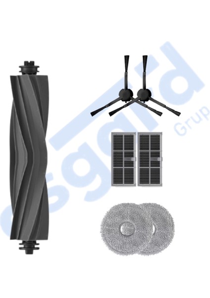 Dreame X30PRO-L10S Pro ULTRA-X30 Ultra Uyumlu 1 Ana Fırça 2 Yan Fırça 2 Filtre 2 Mop