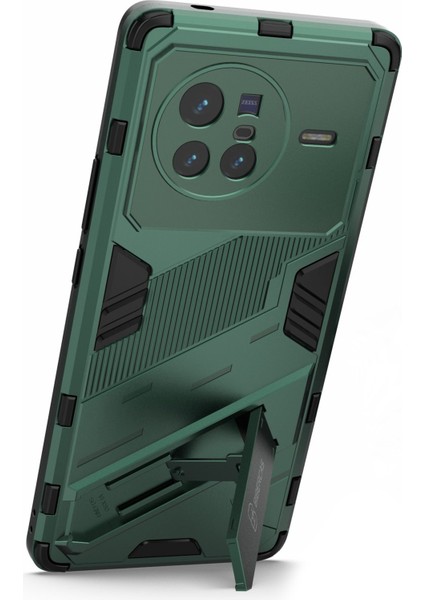 Vivo X80 5g Kickstand Combo Pc+Tpu Kılıf Düşmeye Dayanıklı Çift Katmanlı Koruyucu Cep Telefonu Kabuğu-Yeşil (Yurt Dışından) fırsatları