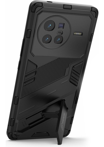 Vivo X80 5g Kickstand Combo Pc+Tpu Kılıf Düşmeye Dayanıklı Çift Katmanlı Koruyucu Cep Telefonu Kabuğu-Siyah (Yurt Dışından) fırsatları