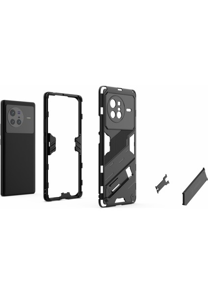 Vivo X80 5g Kickstand Combo Pc+Tpu Kılıf Düşmeye Dayanıklı Çift Katmanlı Koruyucu Cep Telefonu Kabuğu-Gri (Yurt Dışından) fiyatları