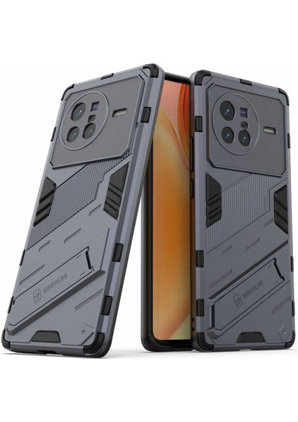 Vivo X80 5g Kickstand Combo Pc+Tpu Kılıf Düşmeye Dayanıklı Çift Katmanlı Koruyucu Cep Telefonu Kabuğu-Gri (Yurt Dışından) modelleri