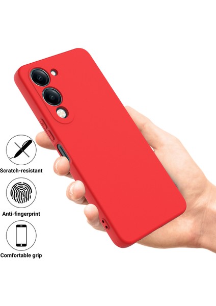 Vivo Y29S 5g/vivo Y04 4g Sıvı Silikon Kılıf Telefon Arka Kapağı El Kayışı Ile-Kırmızı (Yurt Dışından) fiyatları
