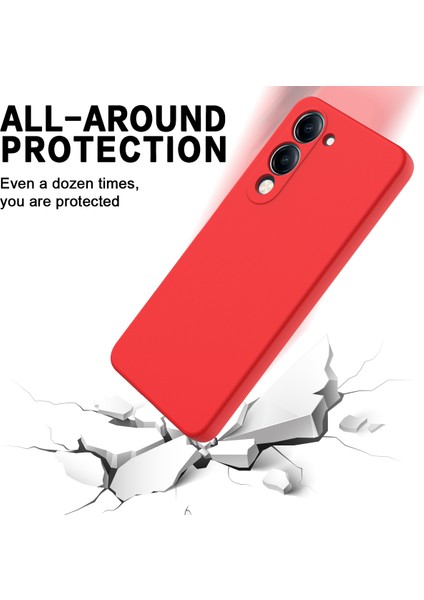 Vivo Y29S 5g/vivo Y04 4g Sıvı Silikon Kılıf Telefon Arka Kapağı El Kayışı Ile-Kırmızı (Yurt Dışından) indirimleri