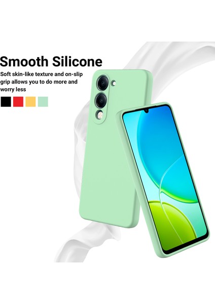 Vivo Y29S 5g/vivo Y04 4g Sıvı Silikon Kılıf Telefon Arka Kapağı El Kayışı Ile-Yeşil (Yurt Dışından) modelleri