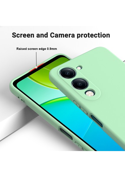 Vivo Y29S 5g/vivo Y04 4g Sıvı Silikon Kılıf Telefon Arka Kapağı El Kayışı Ile-Yeşil (Yurt Dışından) fırsatları