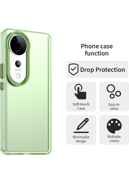 Vivo S19 Pro 5G/V40 5G/V40 Pro 5g Kılıf Pc+Tpu+Pet Mat Düşmeye Karşı Dayanıklı Telefon Arka Kapağı-Yeşil (Yurt Dışından)