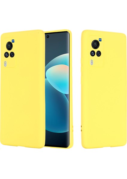 Mikrofiber Astar Hassas Kesik Parmak Izi Önleyici Sıvı Silikon Kılıf Telefon Arka Kapağı Vivo X60 Pro 5g (Küresel)-Sarı Için Kullanışlı Kayış (Yurt Dışından) fiyatları