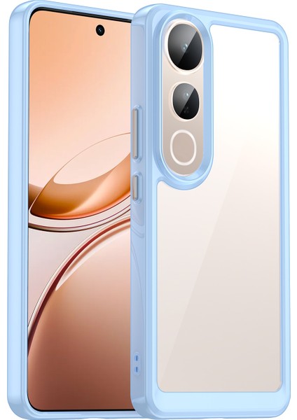 Vivo V50 Lite 5g/4g Kılıf Tpu+Akrilik Koruyucu Şeffaf Telefon Kılıfı-Mavi (Yurt Dışından)
