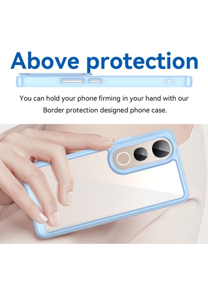 Vivo V50 Lite 5g/4g Kılıf Tpu+Akrilik Koruyucu Şeffaf Telefon Kılıfı-Mavi (Yurt Dışından) modelleri