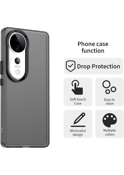 Vivo S19 Pro 5G/V40 5G/V40 Pro 5g Kılıf Pc+Tpu+Pet Mat Düşmeye Karşı Dayanıklı Telefon Arka Kapağı-Siyah (Yurt Dışından)