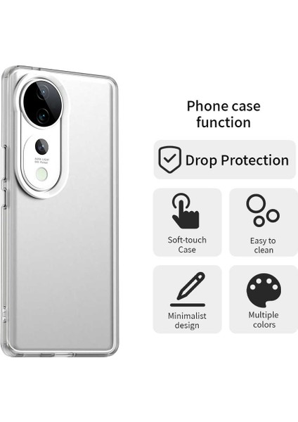 Vivo S19 Pro 5G/V40 5G/V40 Pro 5g Kılıf Pc+Tpu+Pet Mat Düşmeye Karşı Dayanıklı Telefon Arka Kapağı-Beyaz (Yurt Dışından)