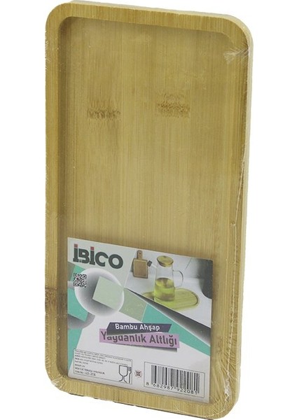 Dikdörtgen Ahşap Bambu Yağdanlık Altlık Mini Tepsi 12 x 23.4 x 0.8cm (5131)