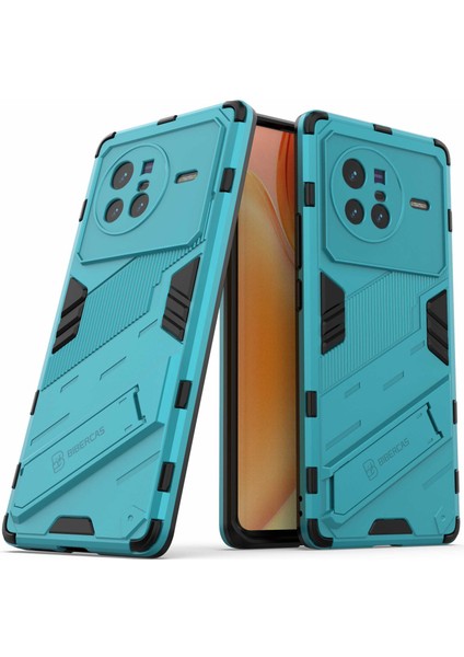 Vivo X80 5g Kickstand Combo Pc+Tpu Kılıf Düşmeye Dayanıklı Çift Katmanlı Koruyucu Cep Telefonu Kabuğu-Bebek Mavisi (Yurt Dışından) modelleri