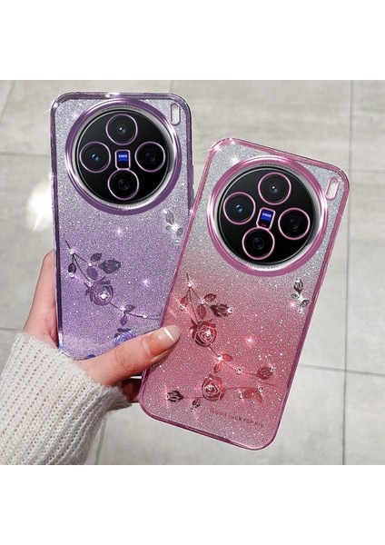 Kadem Vivo X200 Pro 5g Kılıf Çiçek Tpu Esnek Degrade Telefon Kılıfı-Gül Altını (Yurt Dışından) fırsatları