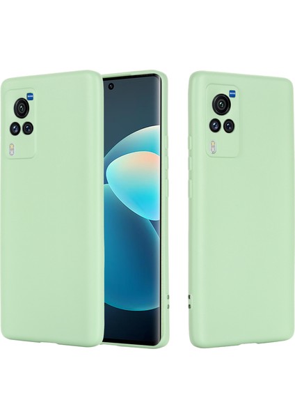 Mikrofiber Astar Hassas Kesik Parmak Izi Önleyici Sıvı Silikon Kılıf Telefon Arka Kapağı Vivo X60 Pro 5g (Küresel)-Yeşil Için Kullanışlı Kayışlı (Yurt Dışından) fiyatları