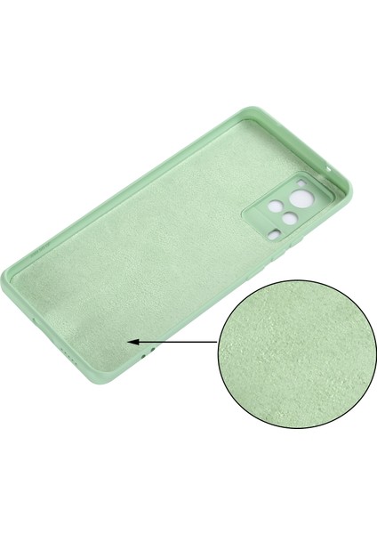 Mikrofiber Astar Hassas Kesik Parmak Izi Önleyici Sıvı Silikon Kılıf Telefon Arka Kapağı Vivo X60 Pro 5g (Küresel)-Yeşil Için Kullanışlı Kayışlı (Yurt Dışından) modelleri