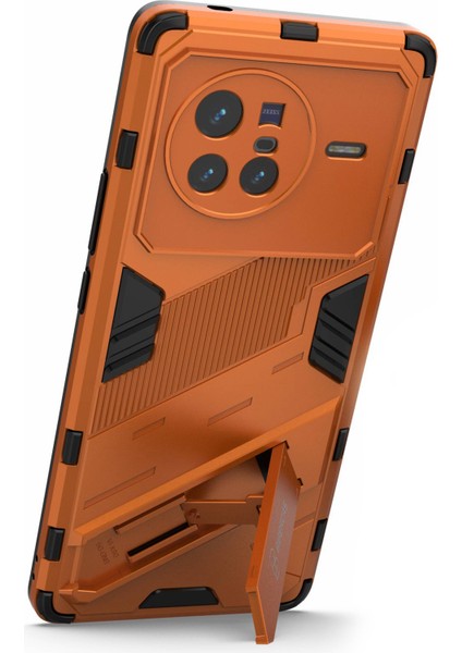 Vivo X80 5g Kickstand Combo Pc+Tpu Kılıf Düşmeye Dayanıklı Çift Katmanlı Koruyucu Cep Telefonu Kabuğu-Turuncu (Yurt Dışından) fırsatları