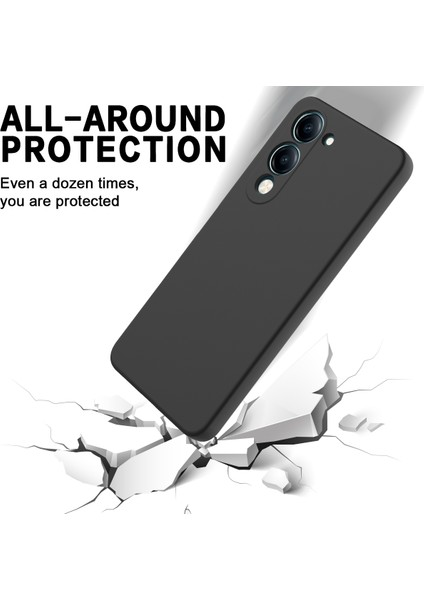 Vivo Y29S 5g/vivo Y04 4g Sıvı Silikon Kılıf Telefon Arka Kapağı El Kayışı Ile-Siyah (Yurt Dışından) indirimleri