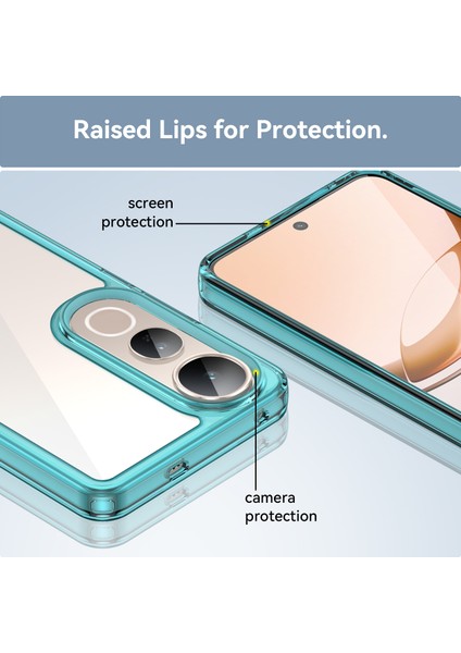 Vivo V50 Lite 5g/4g Kılıf Tpu+Akrilik Koruyucu Şeffaf Telefon Kılıfı-Şeffaf Mavi (Yurt Dışından) indirimleri