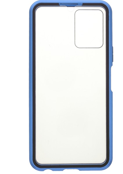 Vivo Y21-BLUE Için Çift Taraflı Temperli Cam + Metal Çerçeve Hibrit Telefon Kılıfı Manyetik Kapatma ile Tam Koruma Kılıfı (Yurt Dışından) modelleri
