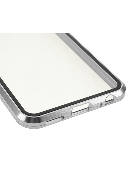 Vivo Y21-GÜMÜŞ Için Çift Taraflı Temperli Cam + Metal Çerçeve Hibrit Telefon Kılıfı Manyetik Kapatma ile Tam Koruma Kılıfı (Yurt Dışından) indirimleri