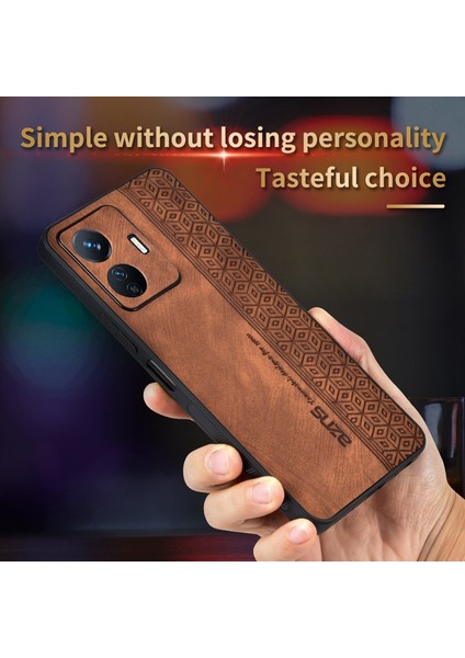 Azns Darbeye Dayanıklı Cep Telefonu Kılıfı Vivo Y77E 5G/Y77 5g Baskılı Desen Pu Deri Kaplamalı Tpu Kapak-Siyah (Yurt Dışından) fiyatları