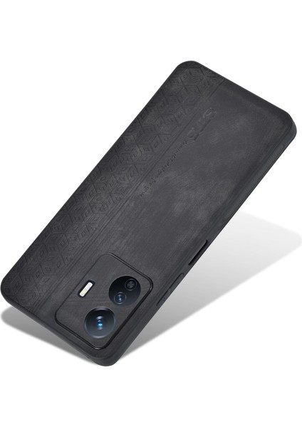 Azns Darbeye Dayanıklı Cep Telefonu Kılıfı Vivo Y77E 5G/Y77 5g Baskılı Desen Pu Deri Kaplamalı Tpu Kapak-Siyah (Yurt Dışından) fırsatları