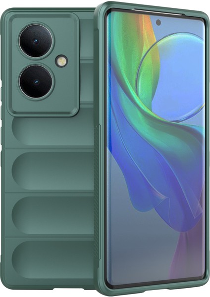 Vivo Y78+5G/V29 Lite 5g Darbeye Dayanıklı Telefon Kılıfı Yumuşak Tpu Koruyucu Kılıf-Yeşil (Yurt Dışından)