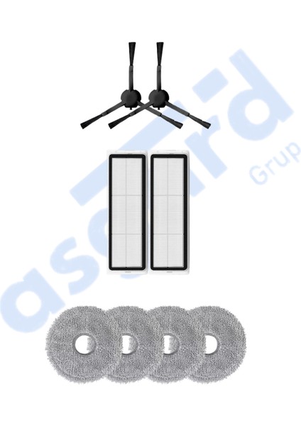 Dreame X20 MAX-X20 Pro Uyumlu 2 Yan Fırça 2 Filtre 4 Mop