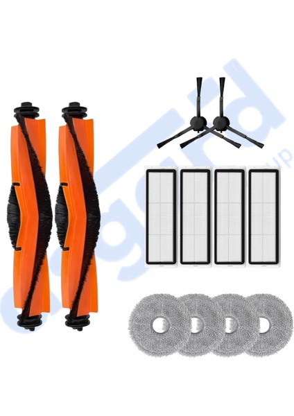 Dreame X20 MAX-X20 Pro Uyumlu 2 Ana Fırça 2 Yan Fırça 4 Filtre 4 Mop