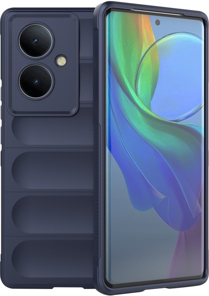 Vivo Y78+5G/V29 Lite 5g Darbeye Dayanıklı Telefon Kılıfı Yumuşak Tpu Koruyucu Kılıf-Koyu Mavi (Yurt Dışından)
