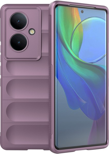 Vivo Y78+5G/V29 Lite 5g Darbeye Dayanıklı Telefon Kılıfı Yumuşak Tpu Koruyucu Kılıf-Açık Mor (Yurt Dışından)