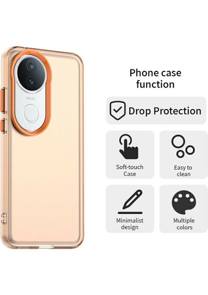 Vivo S20 5g Kılıf Pc+Tpu+Pet Mat Düşmeye Karşı Dayanıklı Telefon Arka Kapağı-Turuncu (Yurt Dışından) fiyatları
