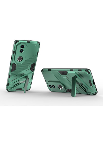 Vivo V50 5g Kılıf Pc+Tpu Darbeye Dayanıklı Telefon Kılıfı Kickstand Ile-Yeşil (Yurt Dışından) fırsatları