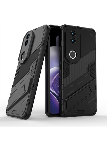 Vivo V50 5g Kılıf Pc+Tpu Darbeye Dayanıklı Telefon Kılıfı Kickstand Ile-Siyah (Yurt Dışından) fiyatları