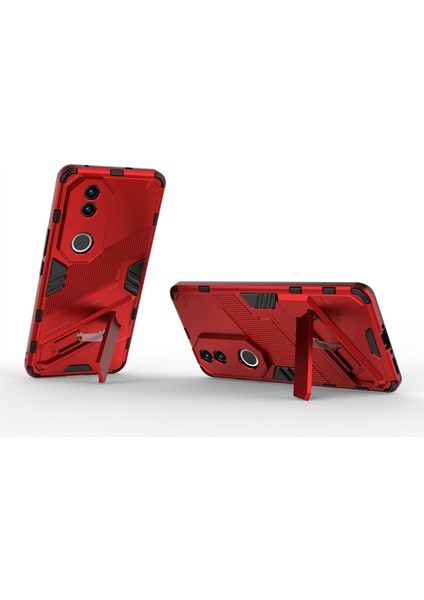 Vivo V50 5g Kılıf Pc+Tpu Darbeye Dayanıklı Telefon Kılıfı Kickstand Ile-Kırmızı (Yurt Dışından) fırsatları