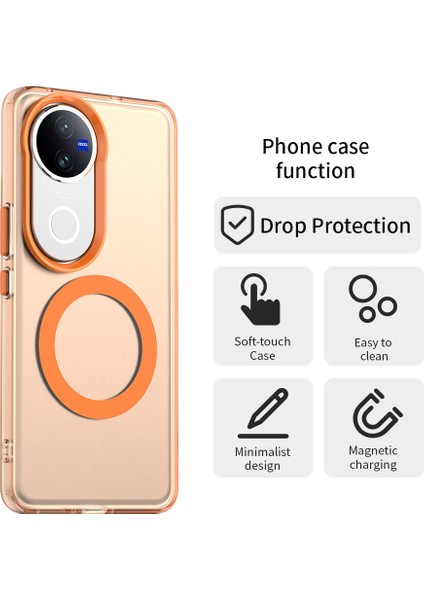 Vivo V50 5g Kılıf Magsafe Anti Drop Hibrit Telefon Arka Kapağı ile Uyumlu-Turuncu (Yurt Dışından) modelleri