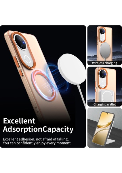 Vivo V50 5g Kılıf Magsafe Anti Drop Hibrit Telefon Arka Kapağı ile Uyumlu-Turuncu (Yurt Dışından) fırsatları